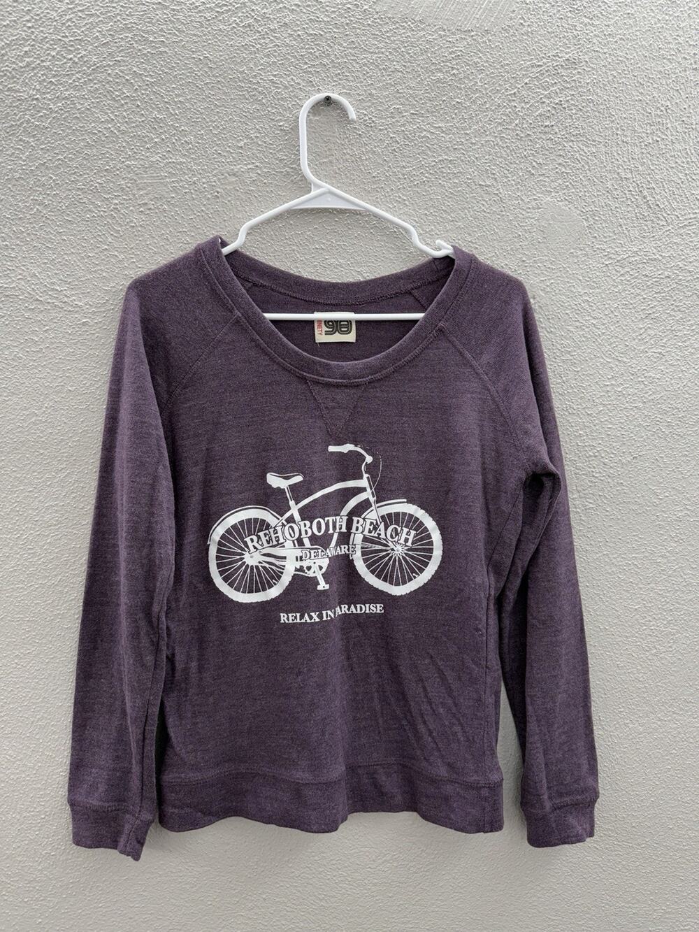 Ninety 90 Womens Pullover Crewneck Size Unknown Purple Rehoboth Beach Delaware